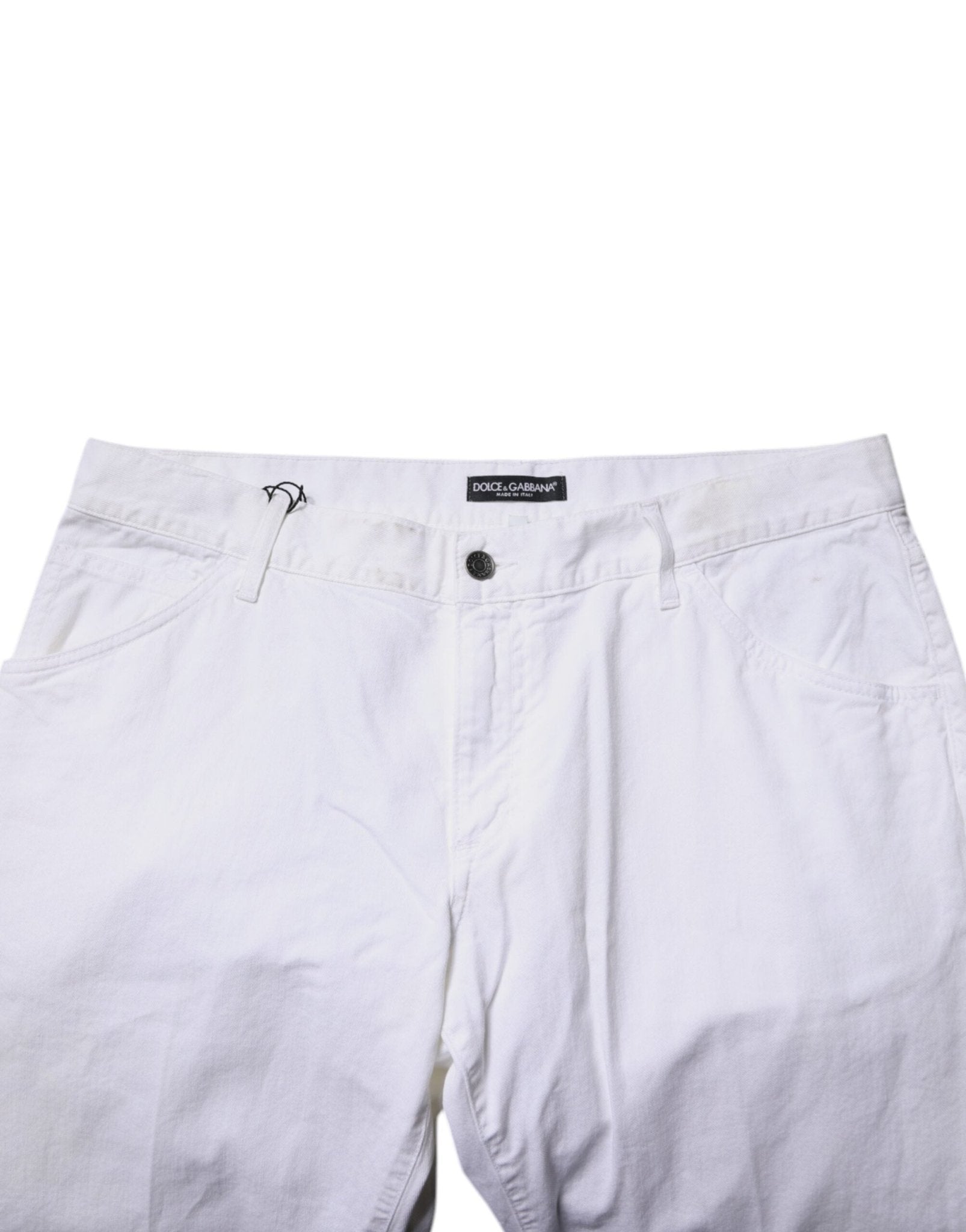 Dolce & Gabbana White Cotton Straight Men Denim Jeans - RIMODA