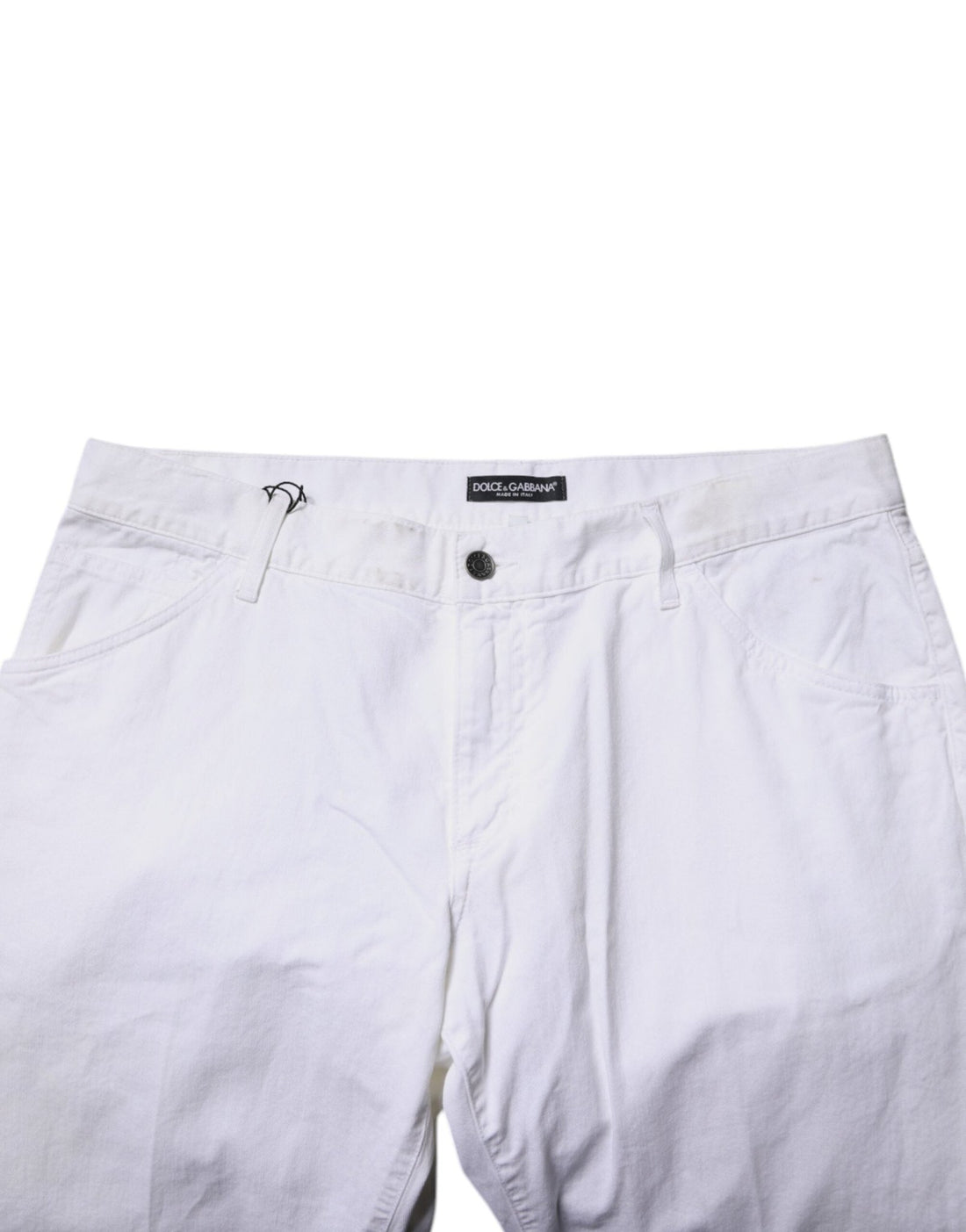 Dolce & Gabbana White Cotton Straight Men Denim Jeans - RIMODA