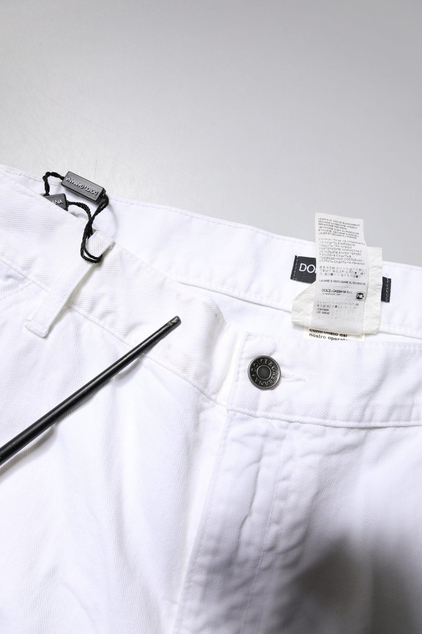 Dolce & Gabbana White Cotton Straight Men Denim Jeans - RIMODA