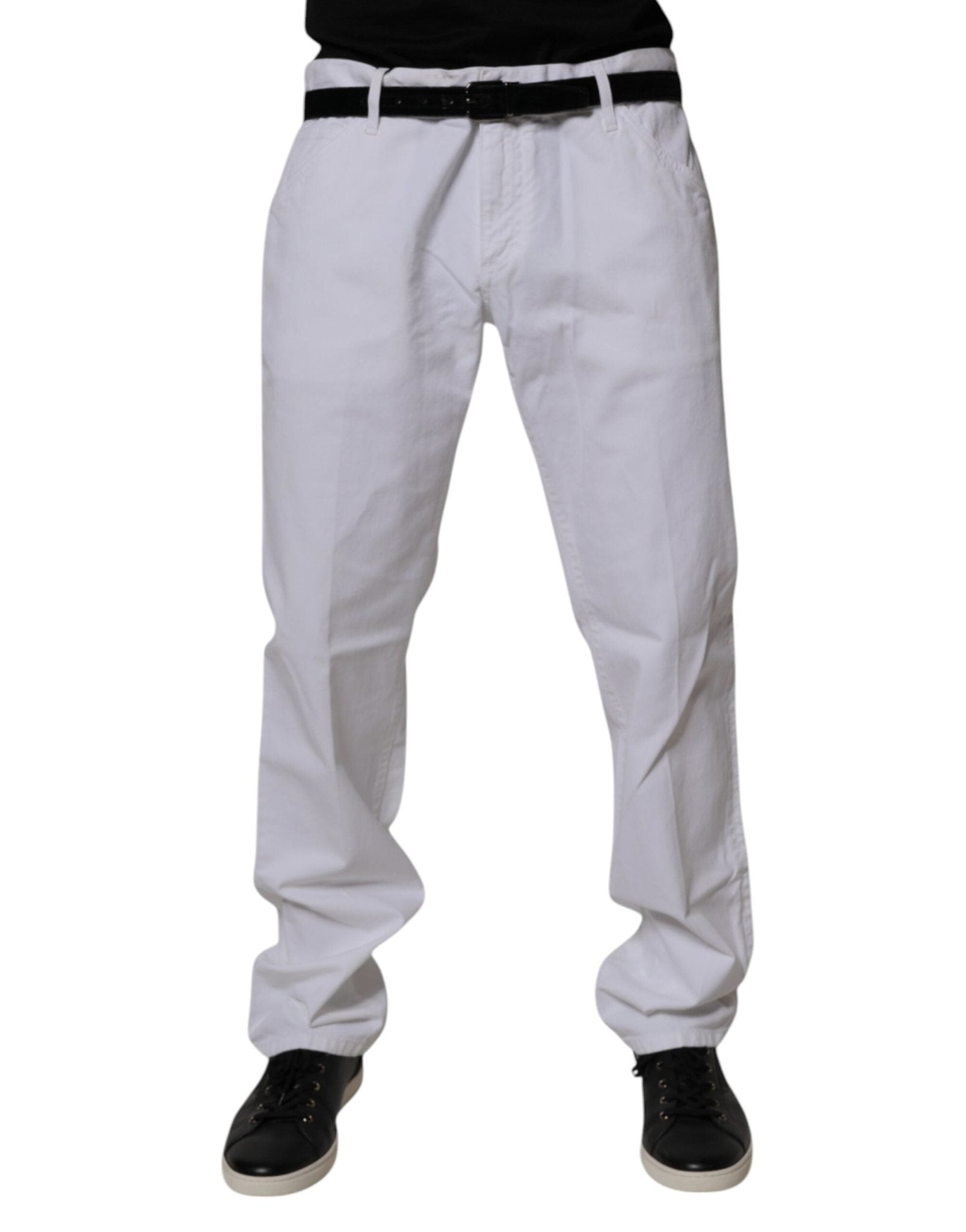 Dolce & Gabbana White Cotton Straight Men Denim Jeans - RIMODA
