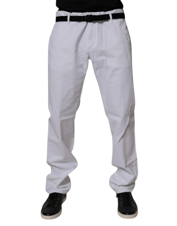 Dolce & Gabbana White Cotton Straight Men Denim Jeans - RIMODA