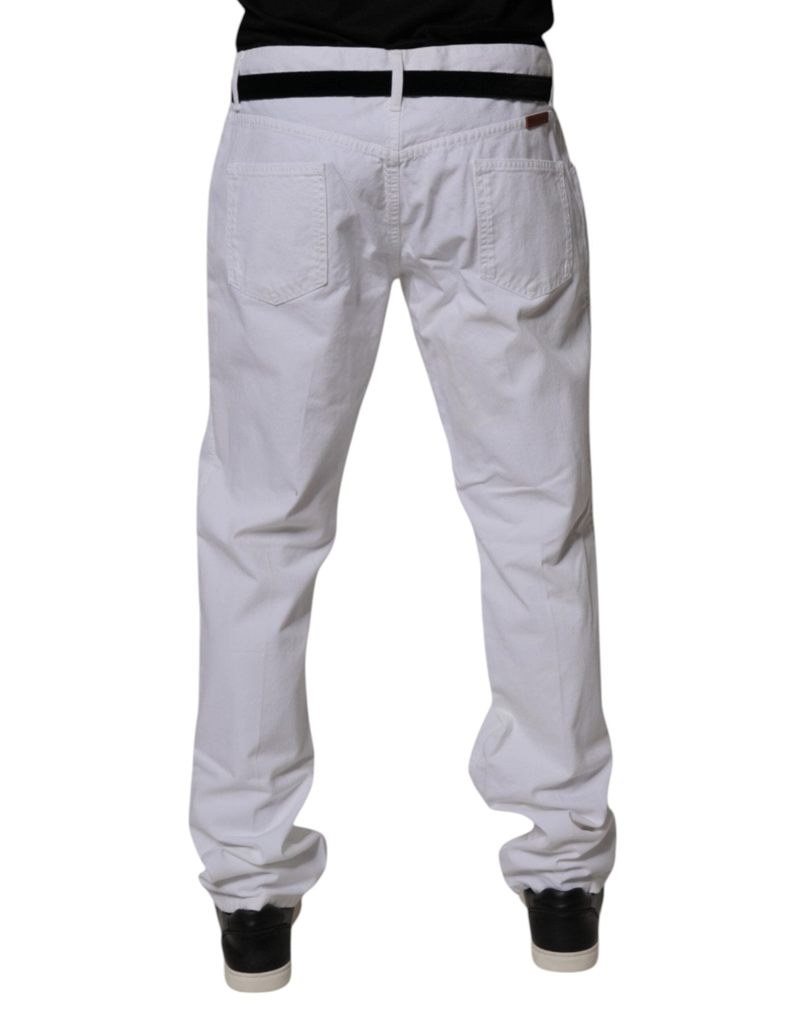 Dolce & Gabbana White Cotton Straight Men Denim Jeans - RIMODA