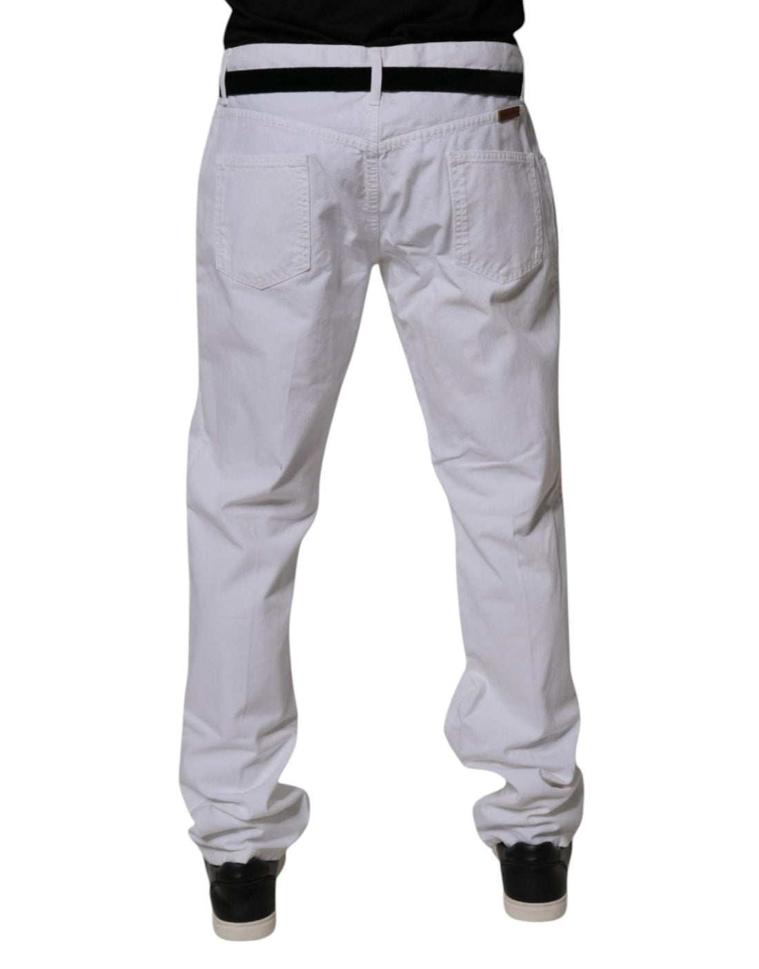 Dolce & Gabbana White Cotton Straight Men Denim Jeans - RIMODA