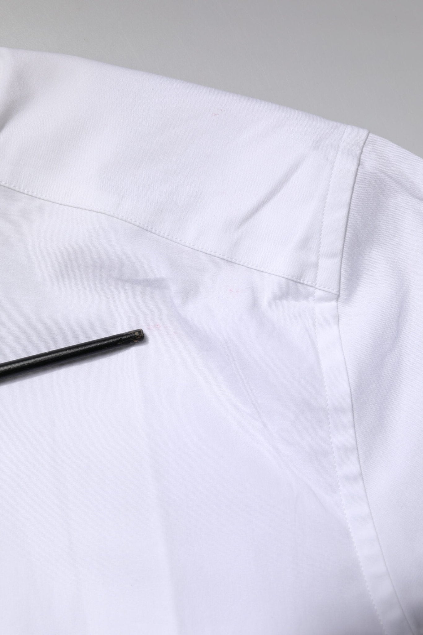 Dolce & Gabbana White Cotton Stretch GOLD Dress Formal Shirt - RIMODA