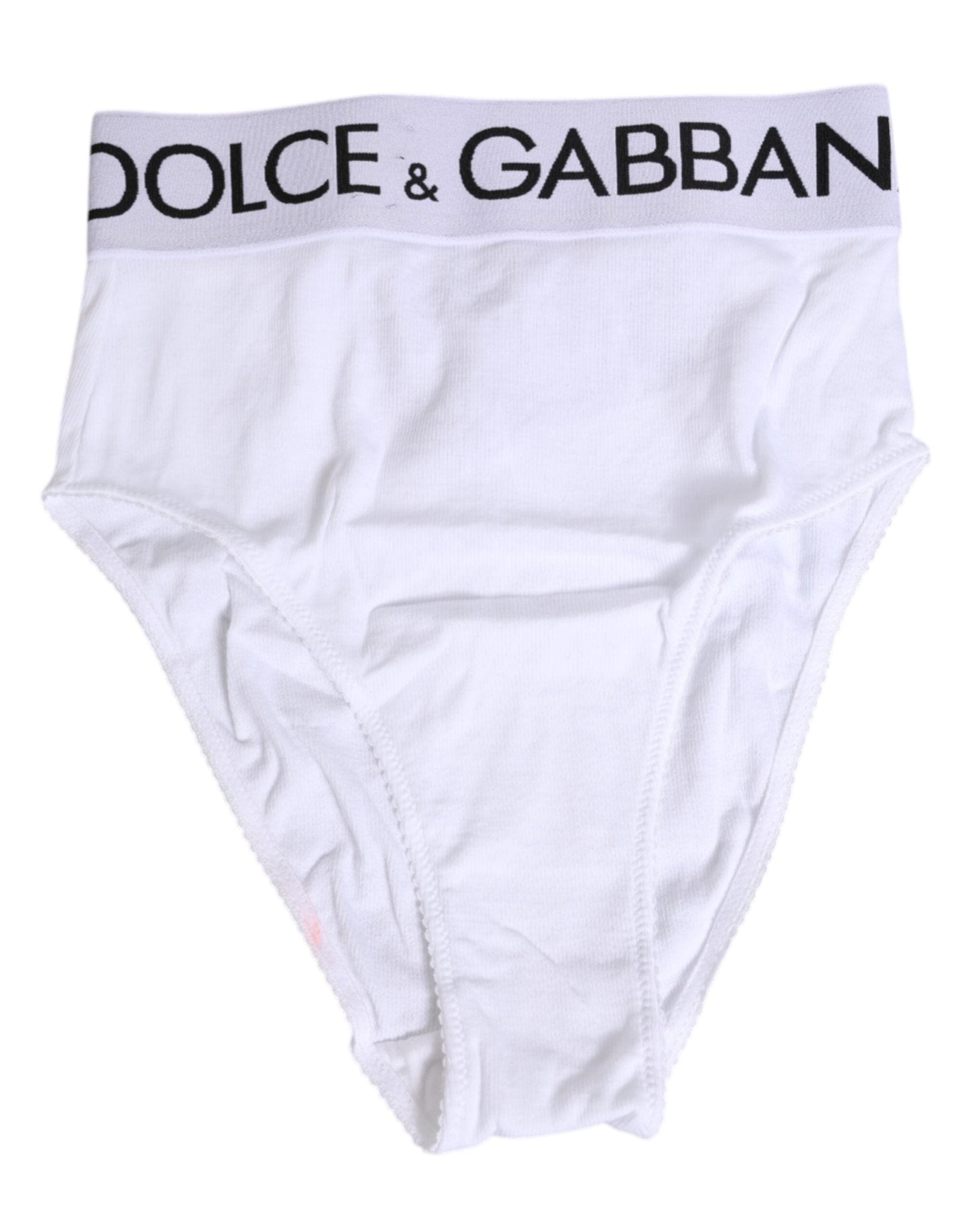 Dolce & Gabbana White Cotton Stretch High Waist Panty Underwear - RIMODA