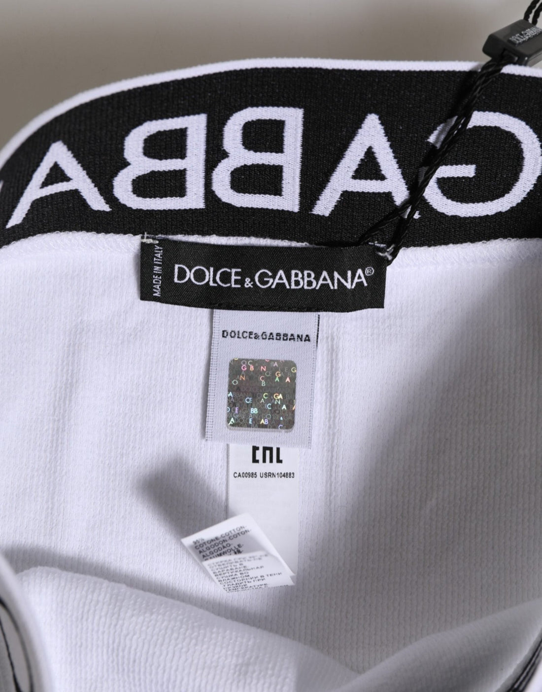 Dolce & Gabbana White Cotton Stretch High Waist Panty Underwear - RIMODA
