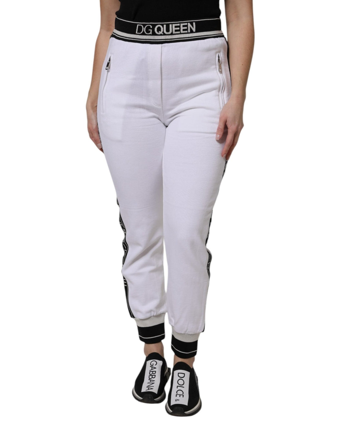 Dolce & Gabbana White Cotton Stretch Jogger Sweatpants Pants - RIMODA