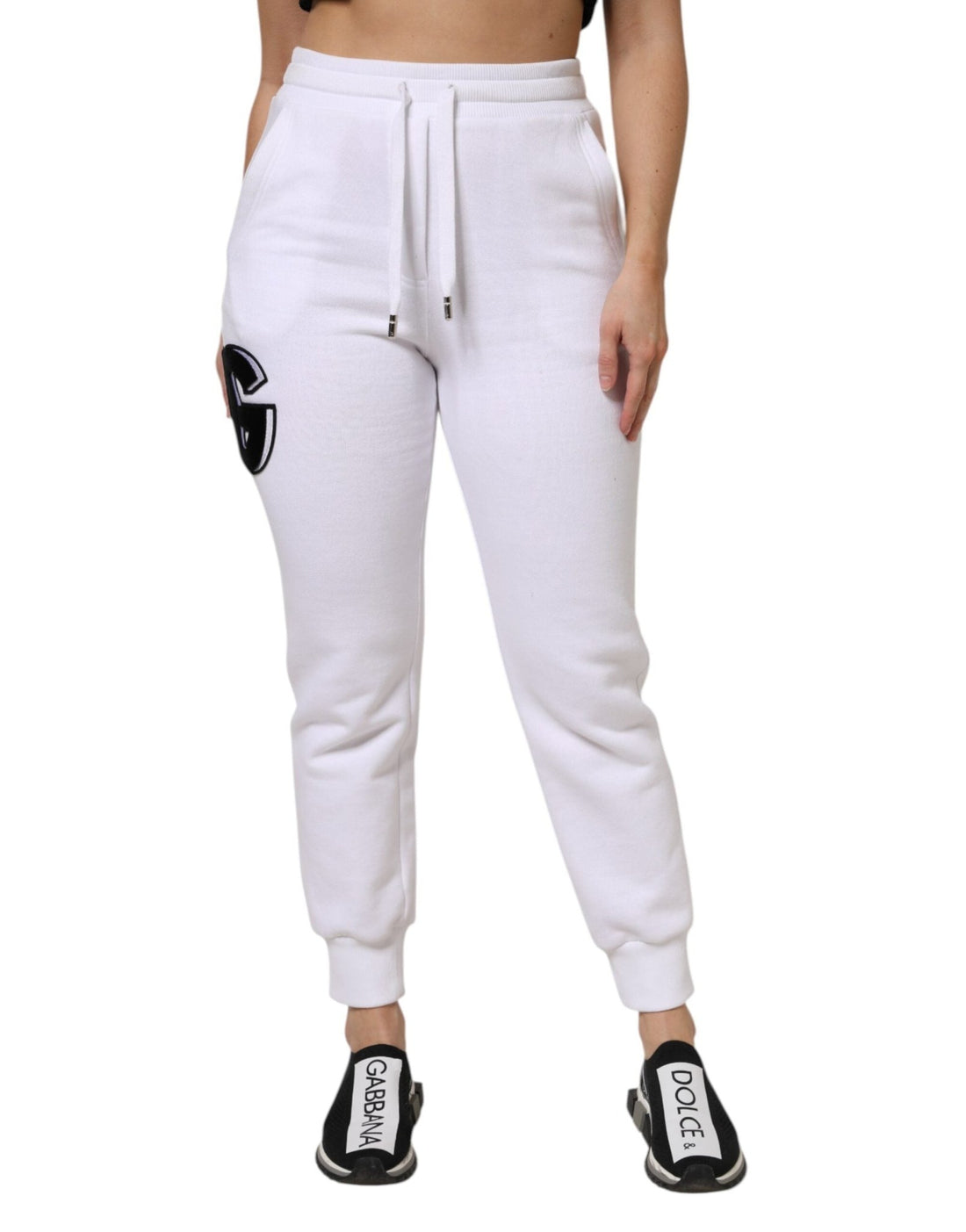 Dolce & Gabbana White Cotton Stretch Jogger Sweatpants Pants - RIMODA