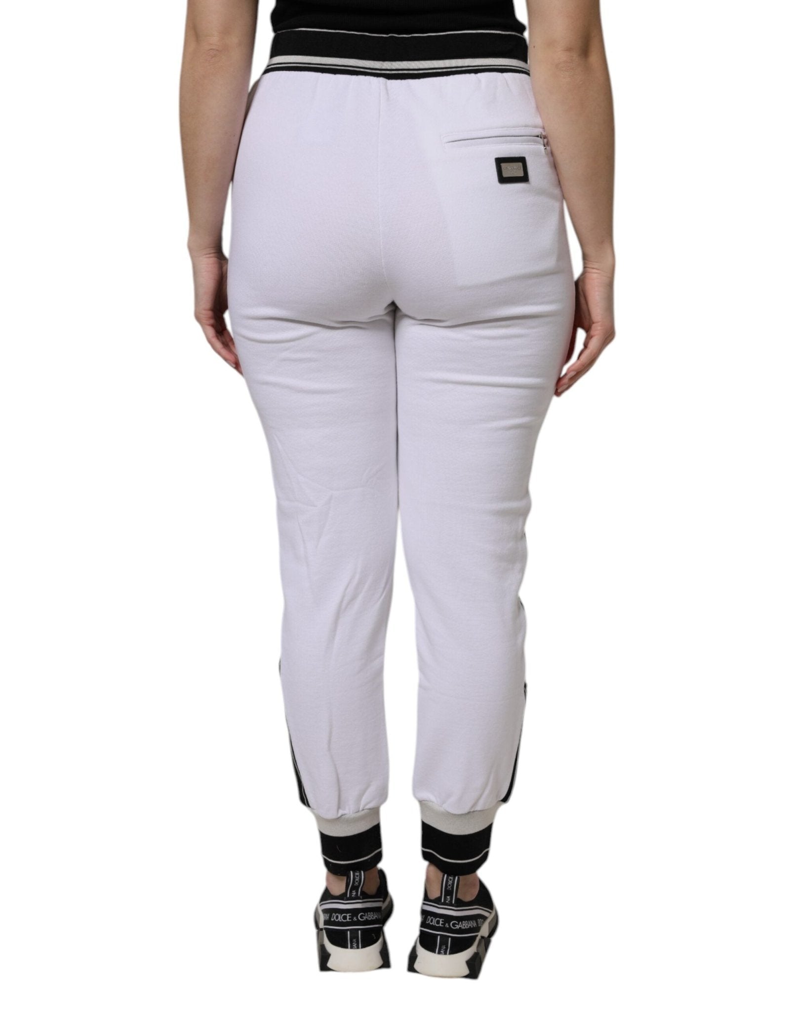 Dolce & Gabbana White Cotton Stretch Jogger Sweatpants Pants - RIMODA