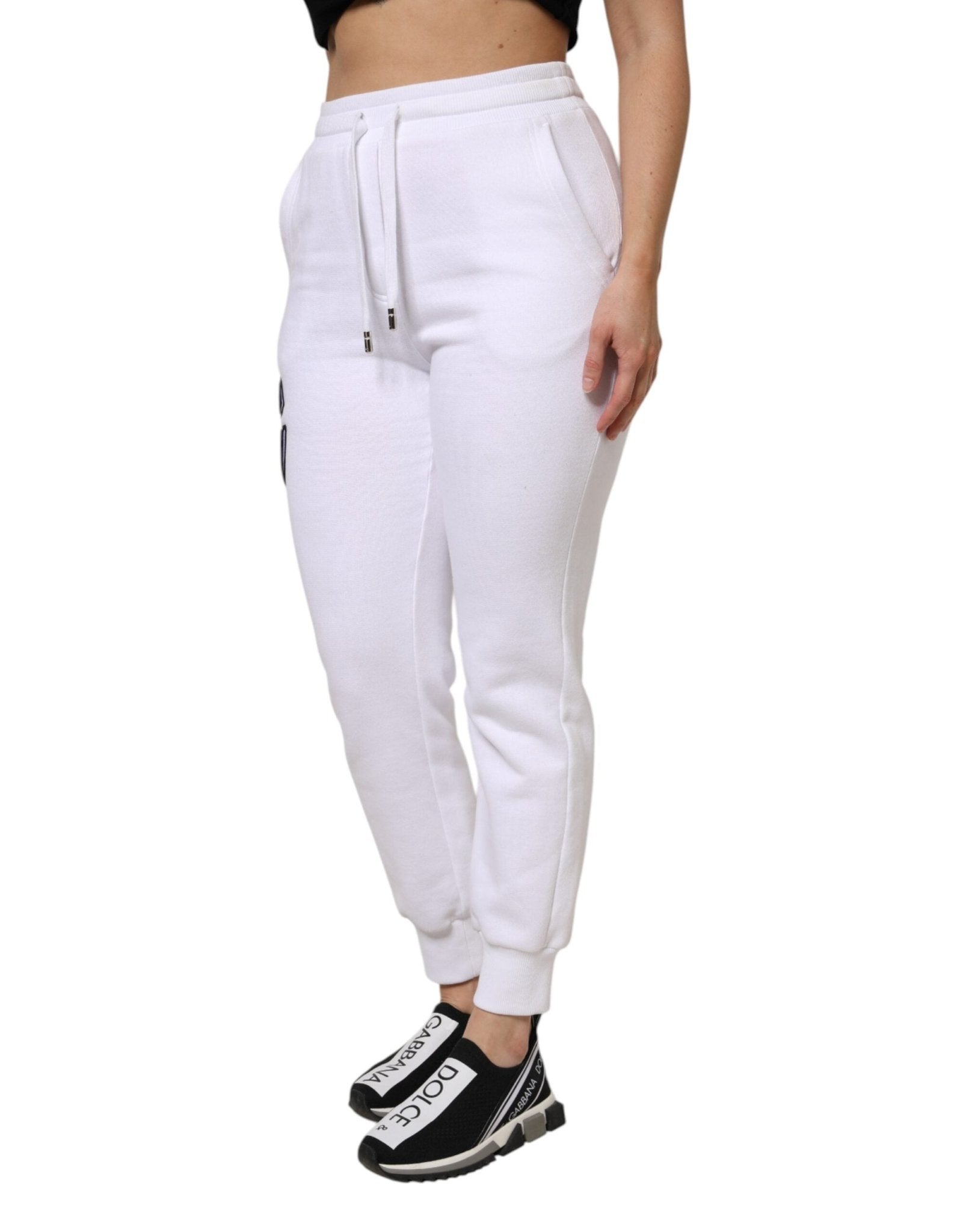 Dolce & Gabbana White Cotton Stretch Jogger Sweatpants Pants - RIMODA