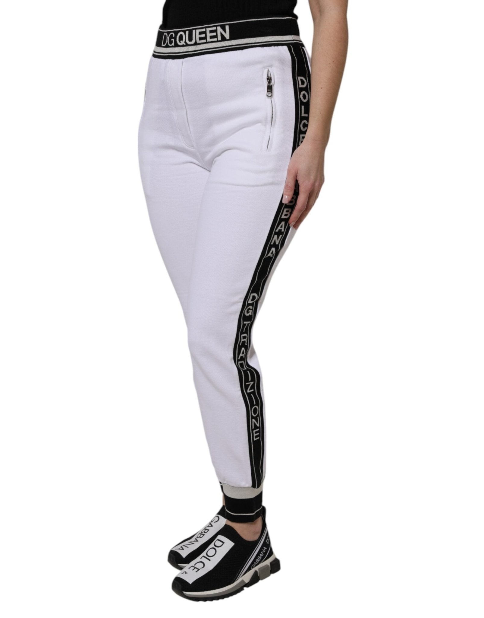 Dolce & Gabbana White Cotton Stretch Jogger Sweatpants Pants - RIMODA