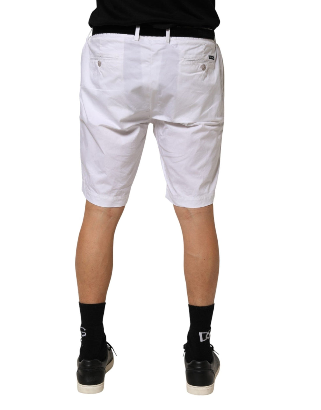 Dolce & Gabbana White Cotton Stretch Men Bermuda Pants - RIMODA