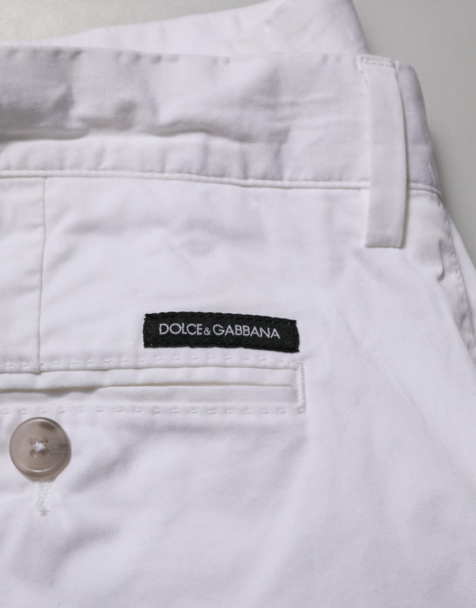 Dolce & Gabbana White Cotton Stretch Men Bermuda Pants - RIMODA