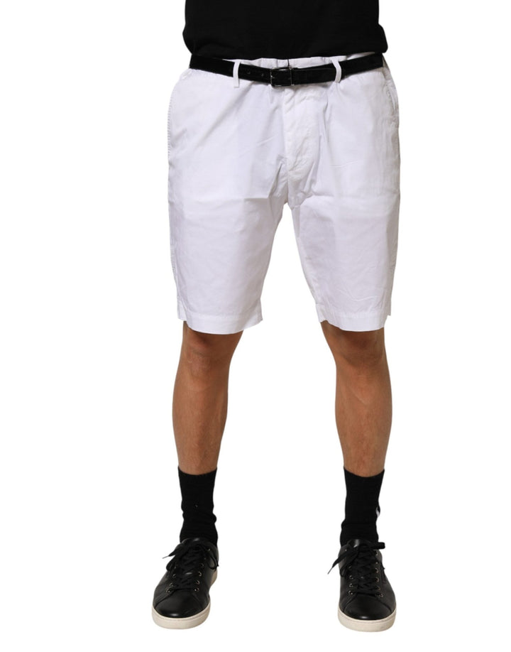 Dolce & Gabbana White Cotton Stretch Men Bermuda Pants - RIMODA