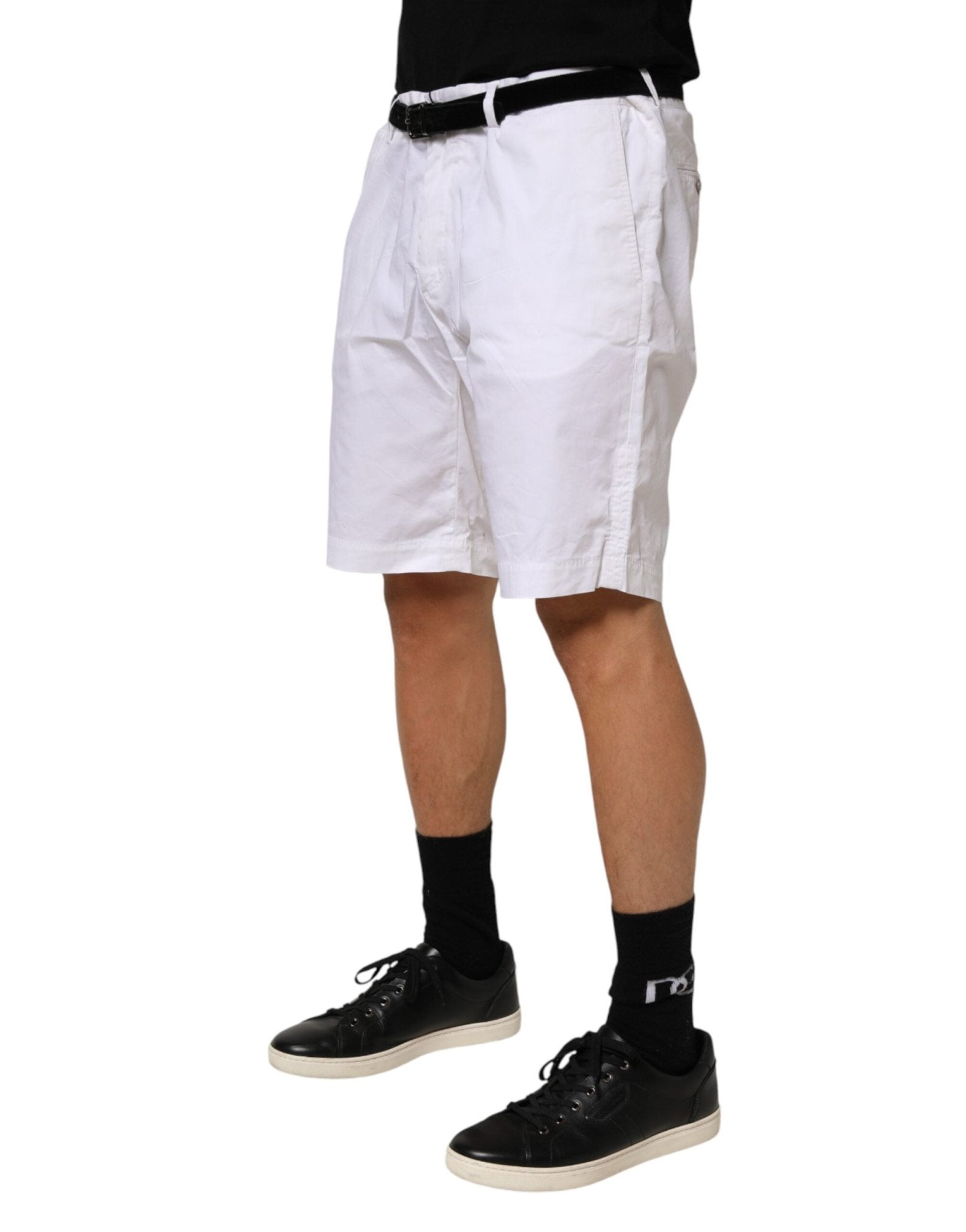 Dolce & Gabbana White Cotton Stretch Men Bermuda Pants - RIMODA