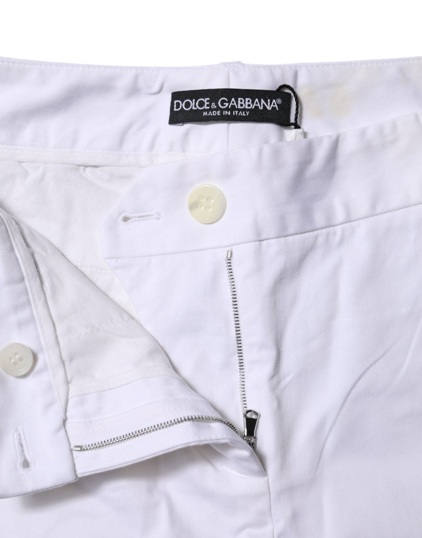 Dolce & Gabbana White Cotton Stretch Mid Waist Jeans - RIMODA
