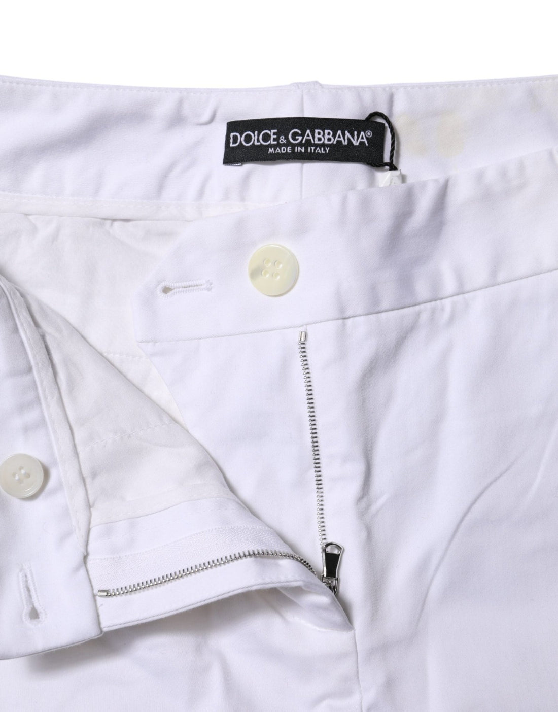 Dolce & Gabbana White Cotton Stretch Mid Waist Jeans - RIMODA