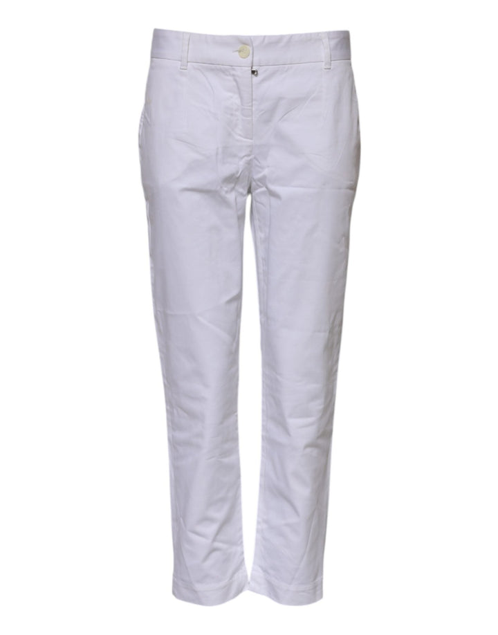 Dolce & Gabbana White Cotton Stretch Mid Waist Jeans - RIMODA