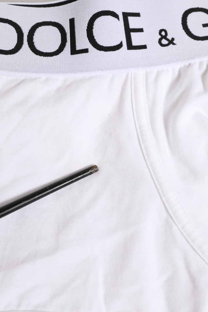 Dolce & Gabbana White Cotton Stretch Regular Boxer Underwear - RIMODA