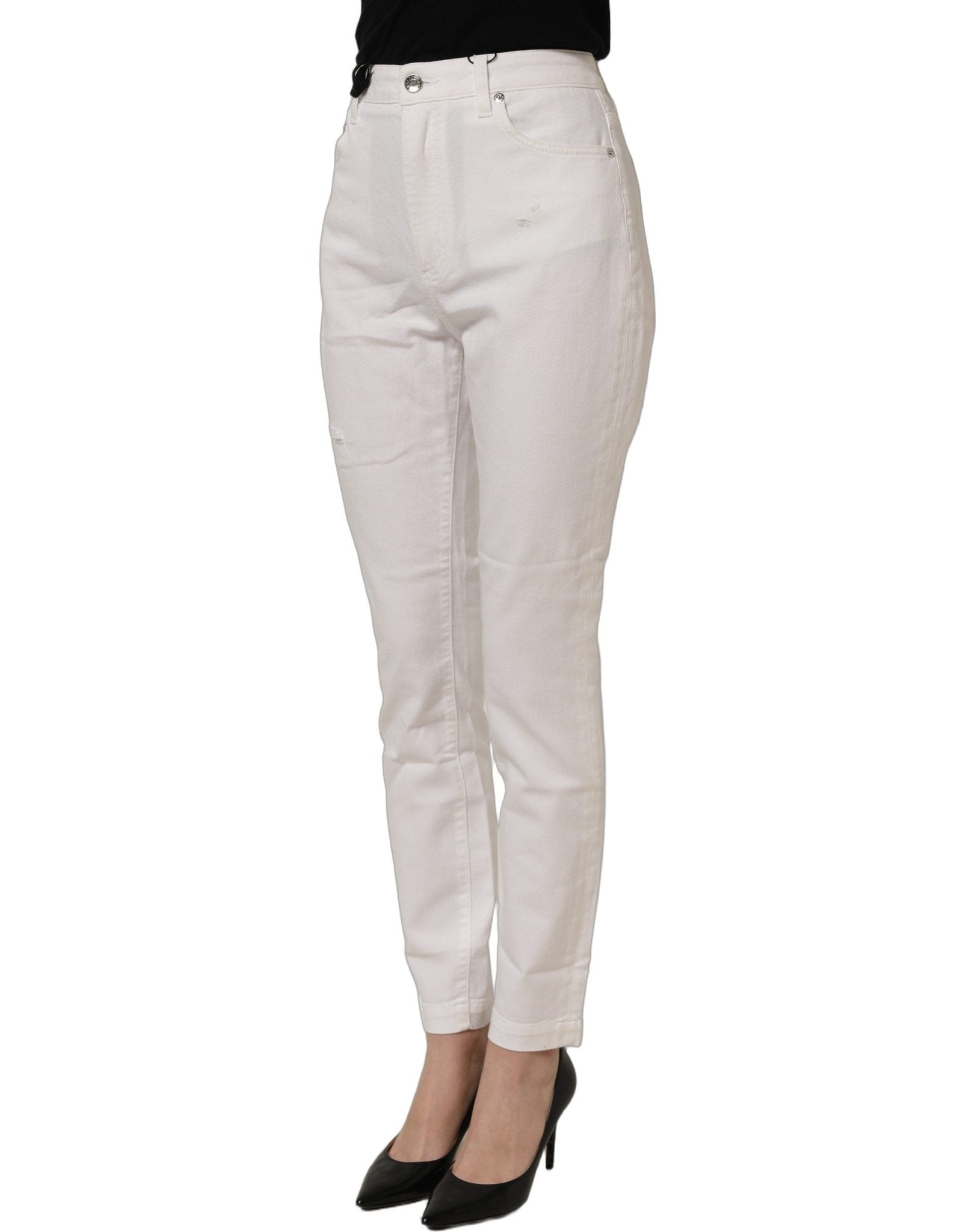 Dolce & Gabbana White Cotton Stretch Skinny Denim Jeans - RIMODA