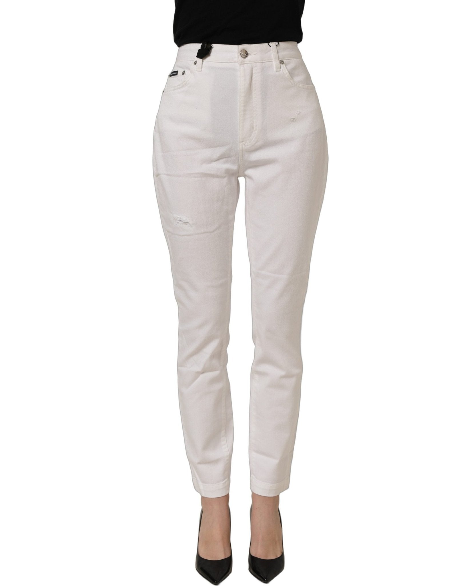 Dolce & Gabbana White Cotton Stretch Skinny Denim Jeans - RIMODA