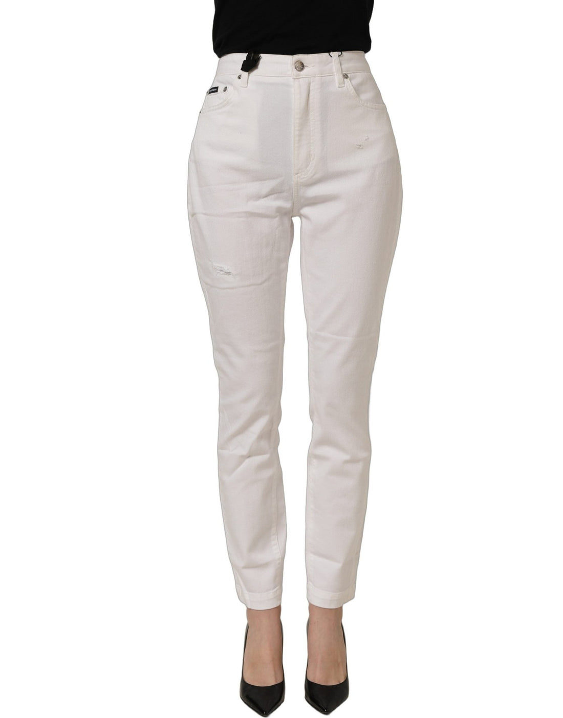 Dolce & Gabbana White Cotton Stretch Skinny Denim Jeans - RIMODA