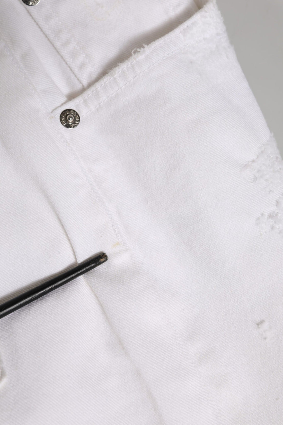 Dolce & Gabbana White Cotton Tattered BOYFRIEND Denim Jeans - RIMODA