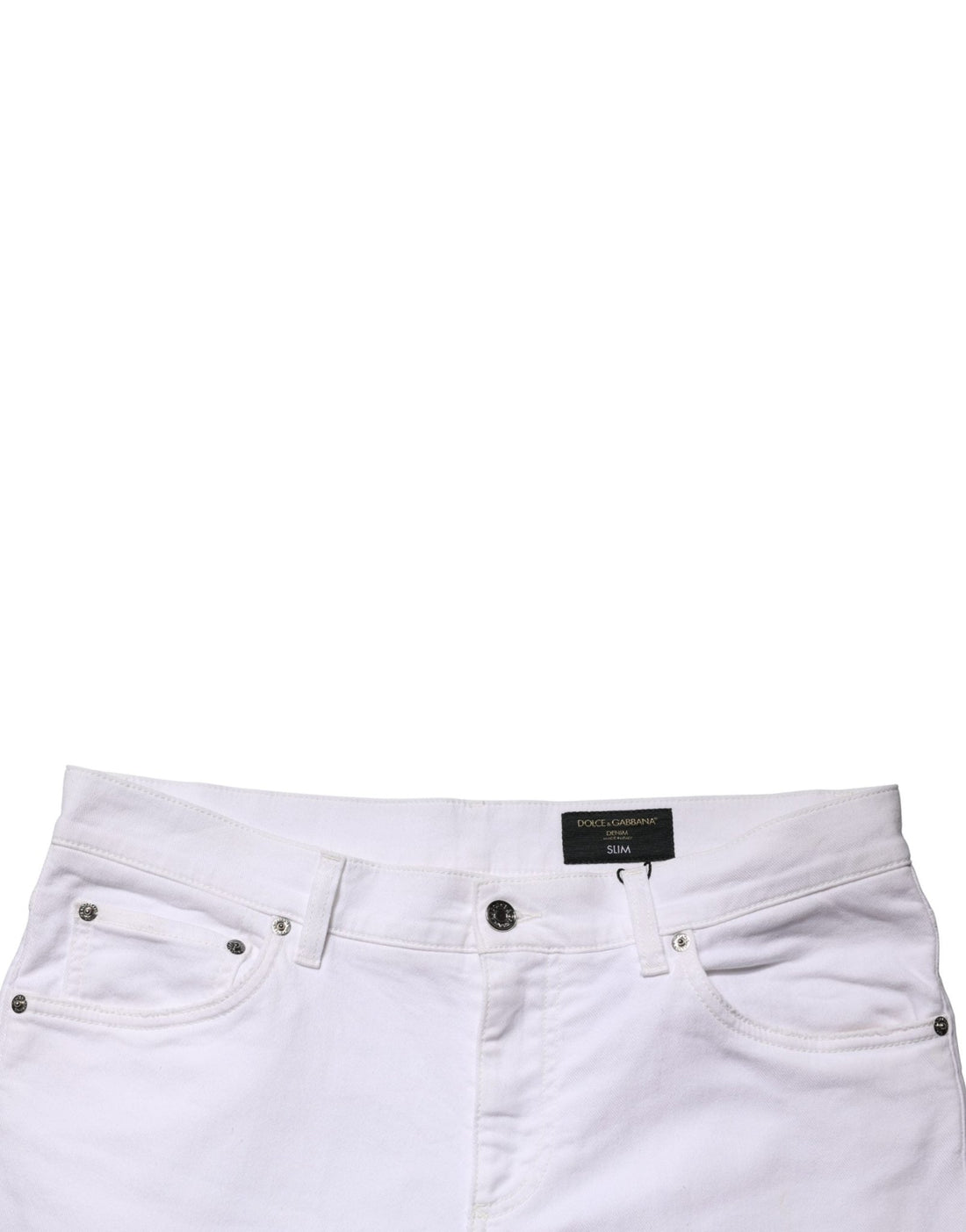 Dolce & Gabbana White Cotton Tattered Men Slim Fit Denim Jeans - RIMODA