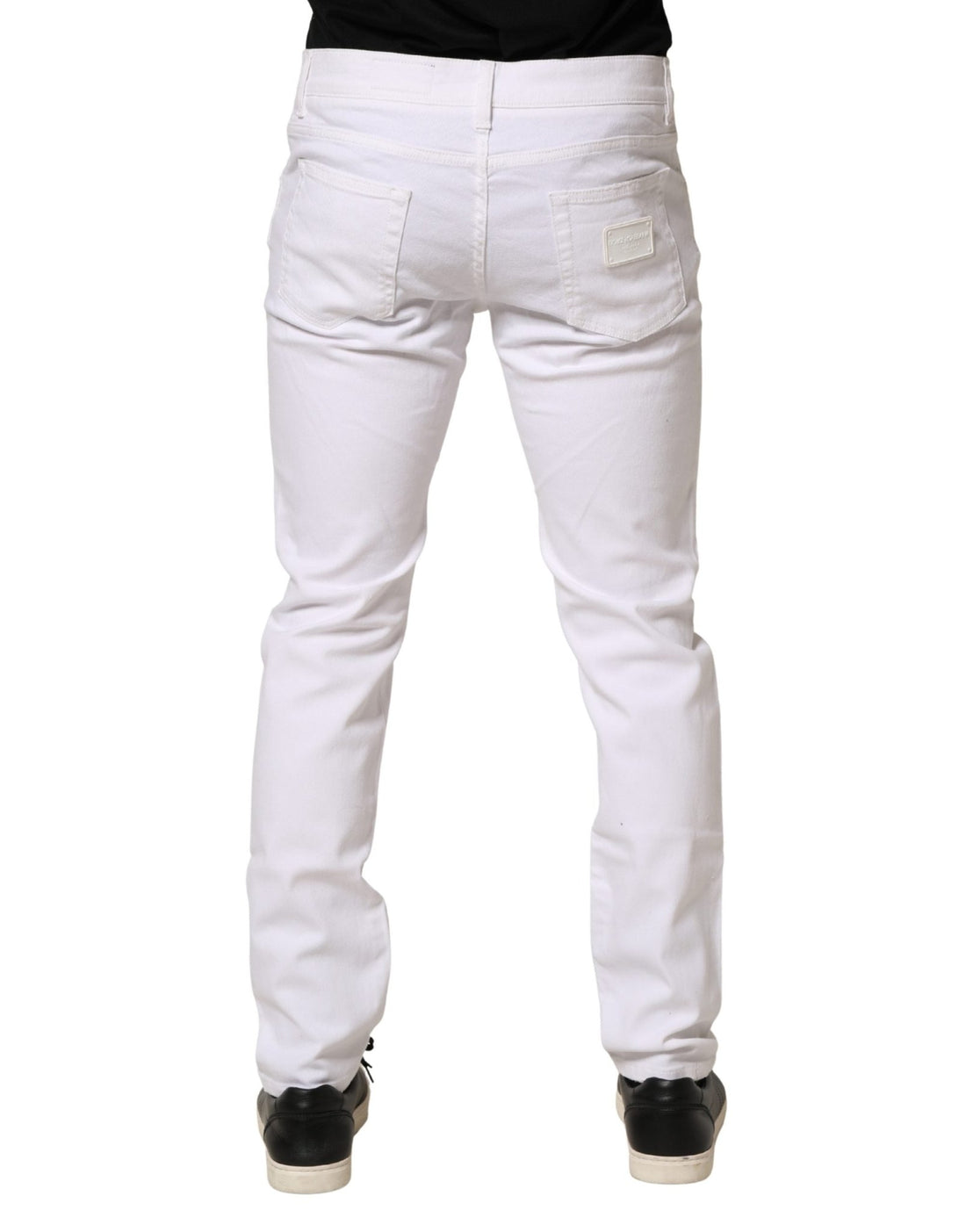 Dolce & Gabbana White Cotton Tattered Men Slim Fit Denim Jeans - RIMODA