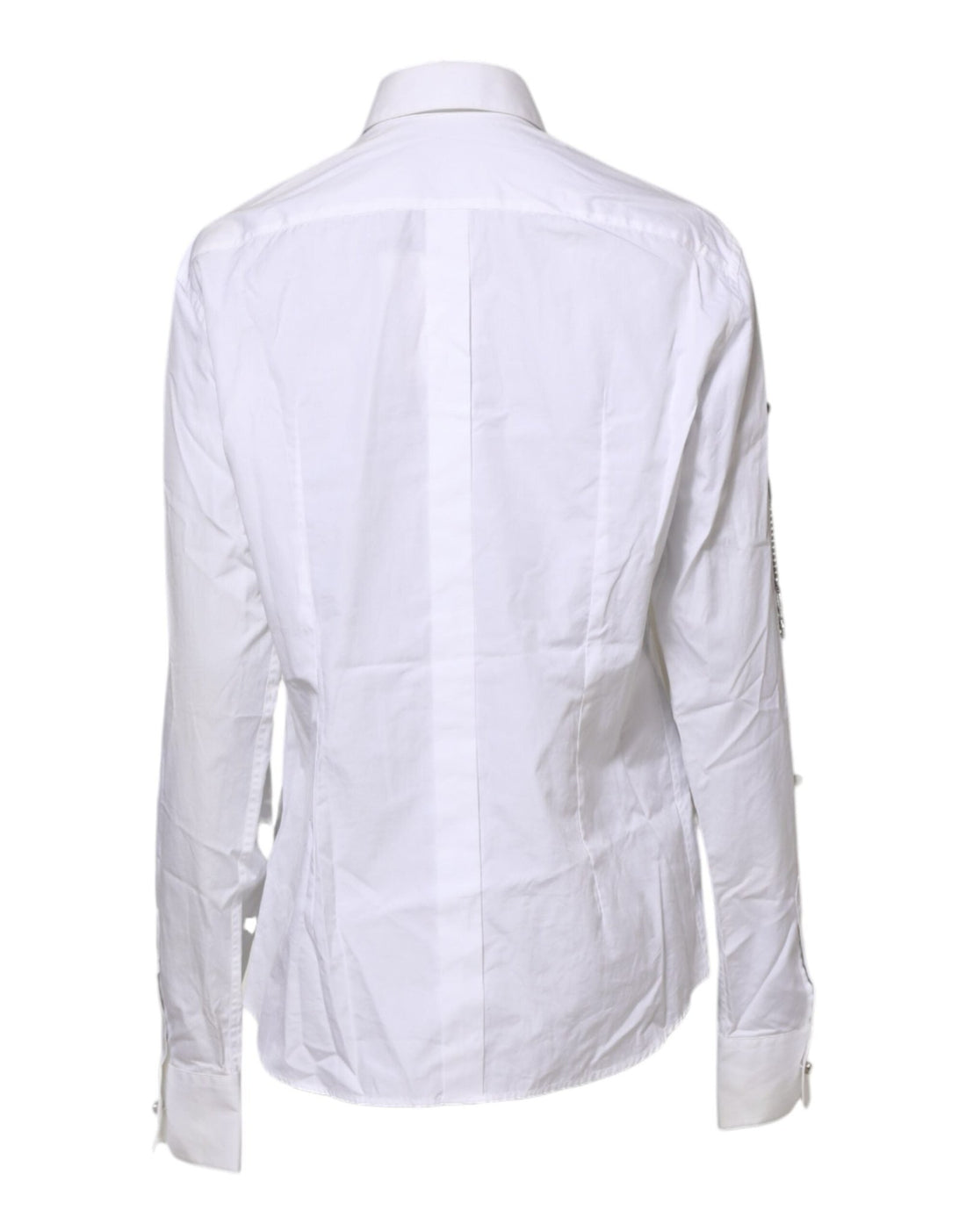 Dolce & Gabbana White Crystal Embellished Collared Shirt Top - RIMODA