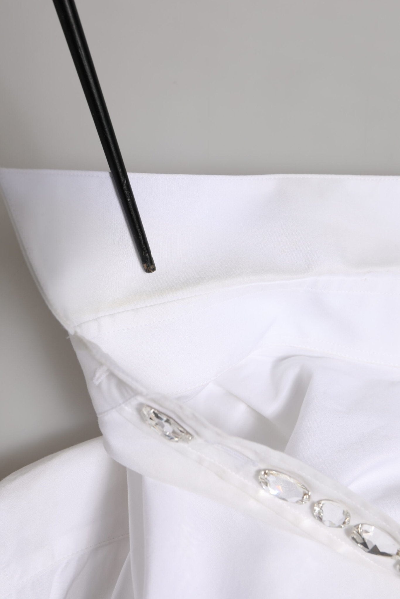 Dolce & Gabbana White Crystal Embellished Dress Shirt Top - RIMODA