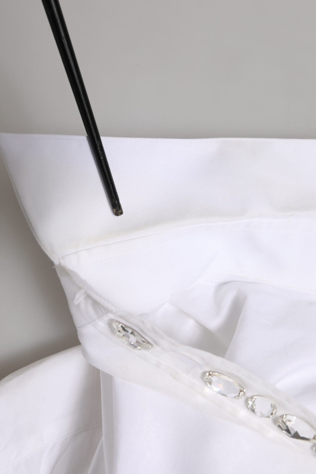 Dolce & Gabbana White Crystal Embellished Dress Shirt Top - RIMODA