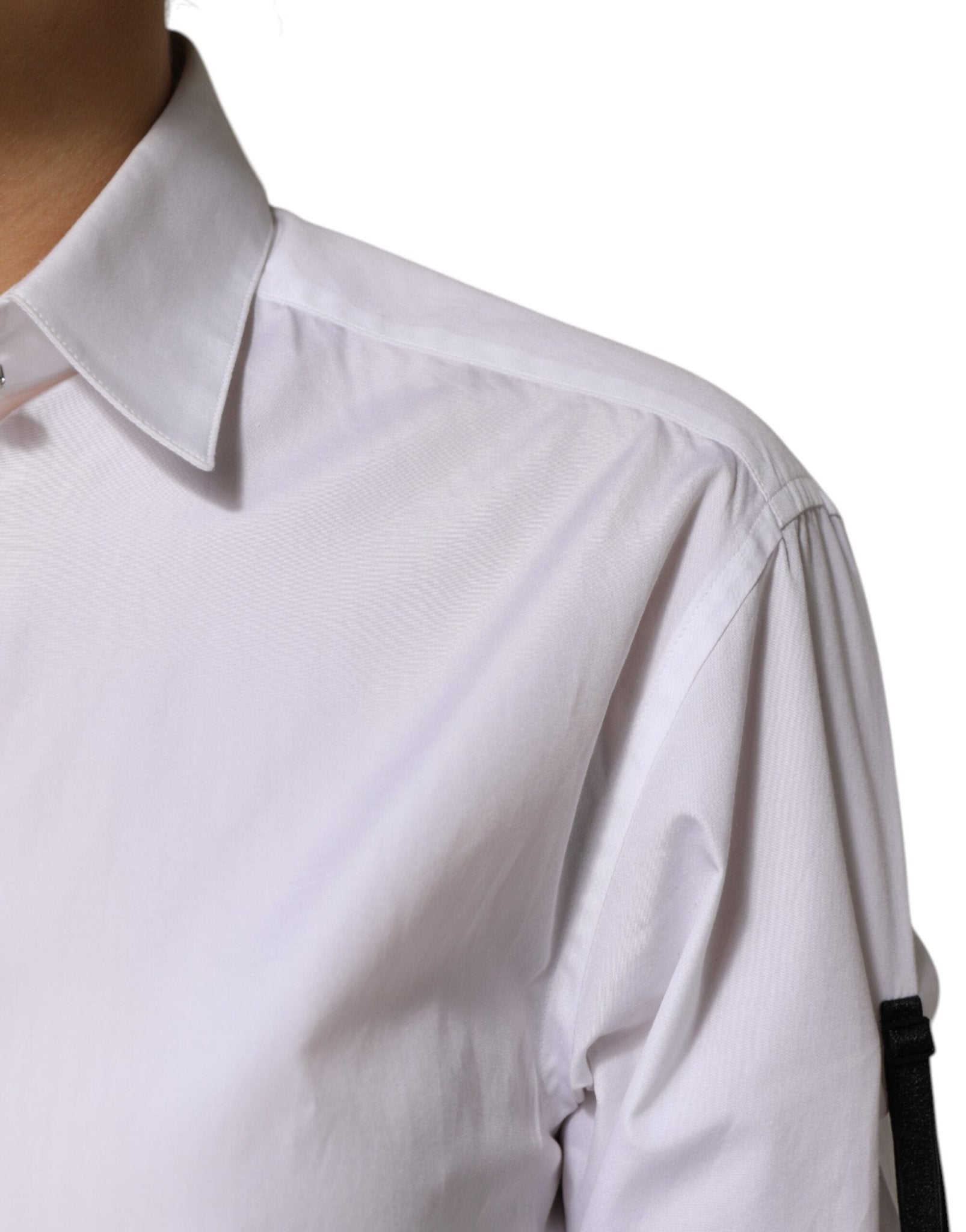 Dolce & Gabbana White Crystal Embellished Dress Shirt Top - RIMODA