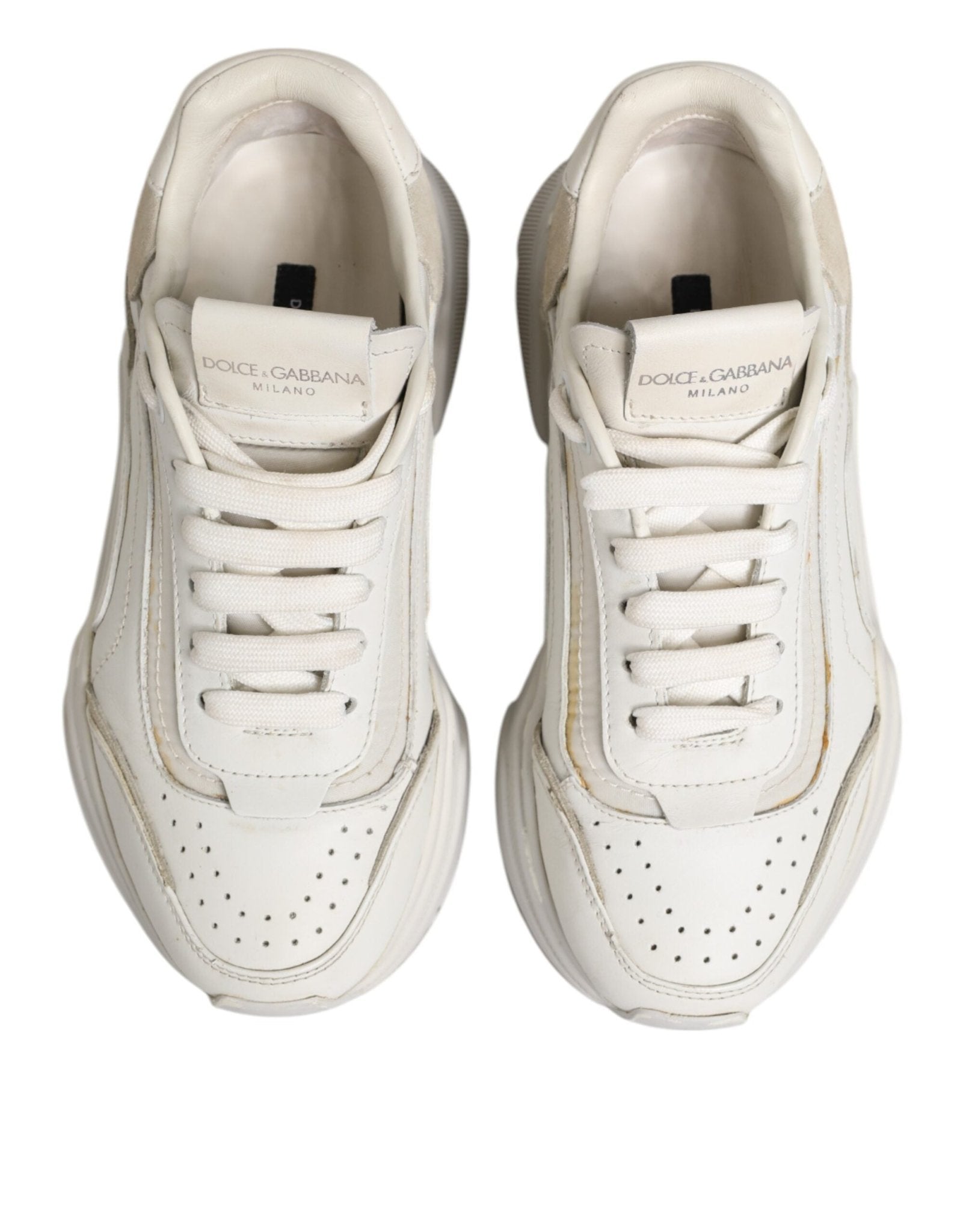 Dolce & Gabbana White DAYMASTER Calf Leather Sneakers Shoes - RIMODA
