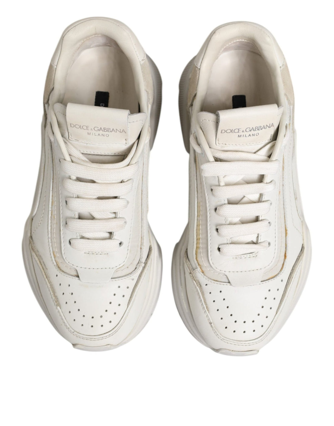 Dolce & Gabbana White DAYMASTER Calf Leather Sneakers Shoes - RIMODA