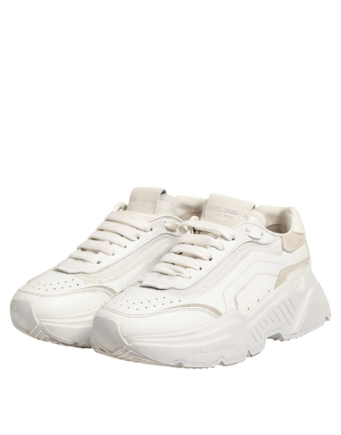 Dolce & Gabbana White DAYMASTER Calf Leather Sneakers Shoes - RIMODA