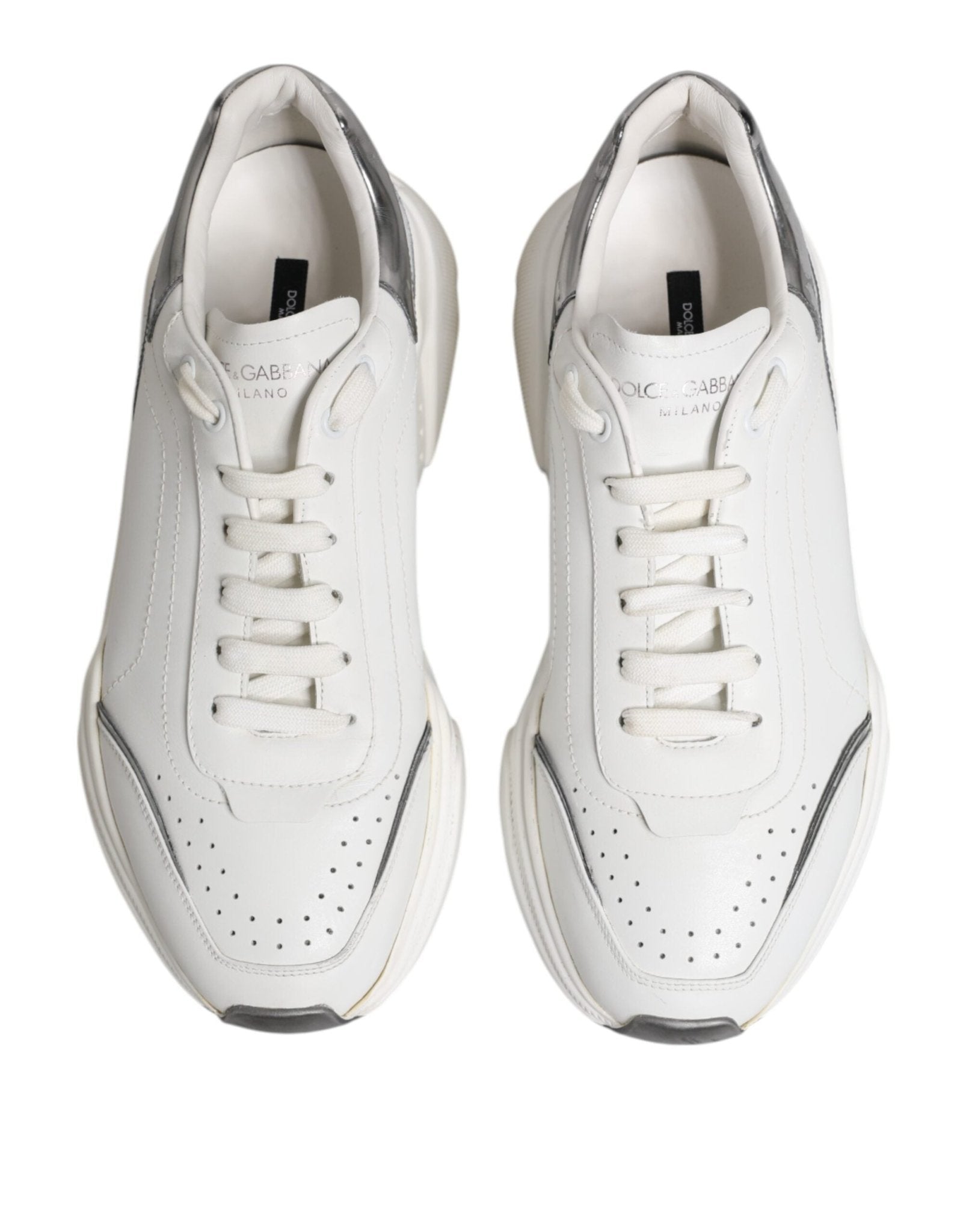 Dolce & Gabbana White Daymaster Leather Low Top Sneakers Shoes - RIMODA