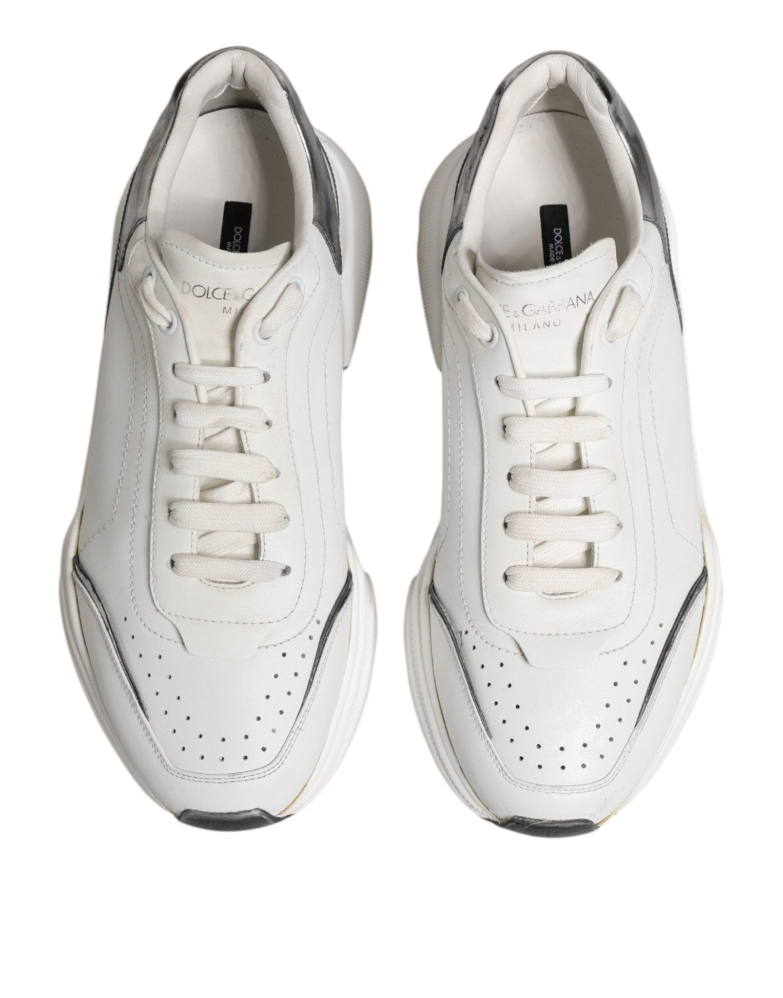 Dolce & Gabbana White Daymaster Leather Low Top Sneakers Shoes - RIMODA