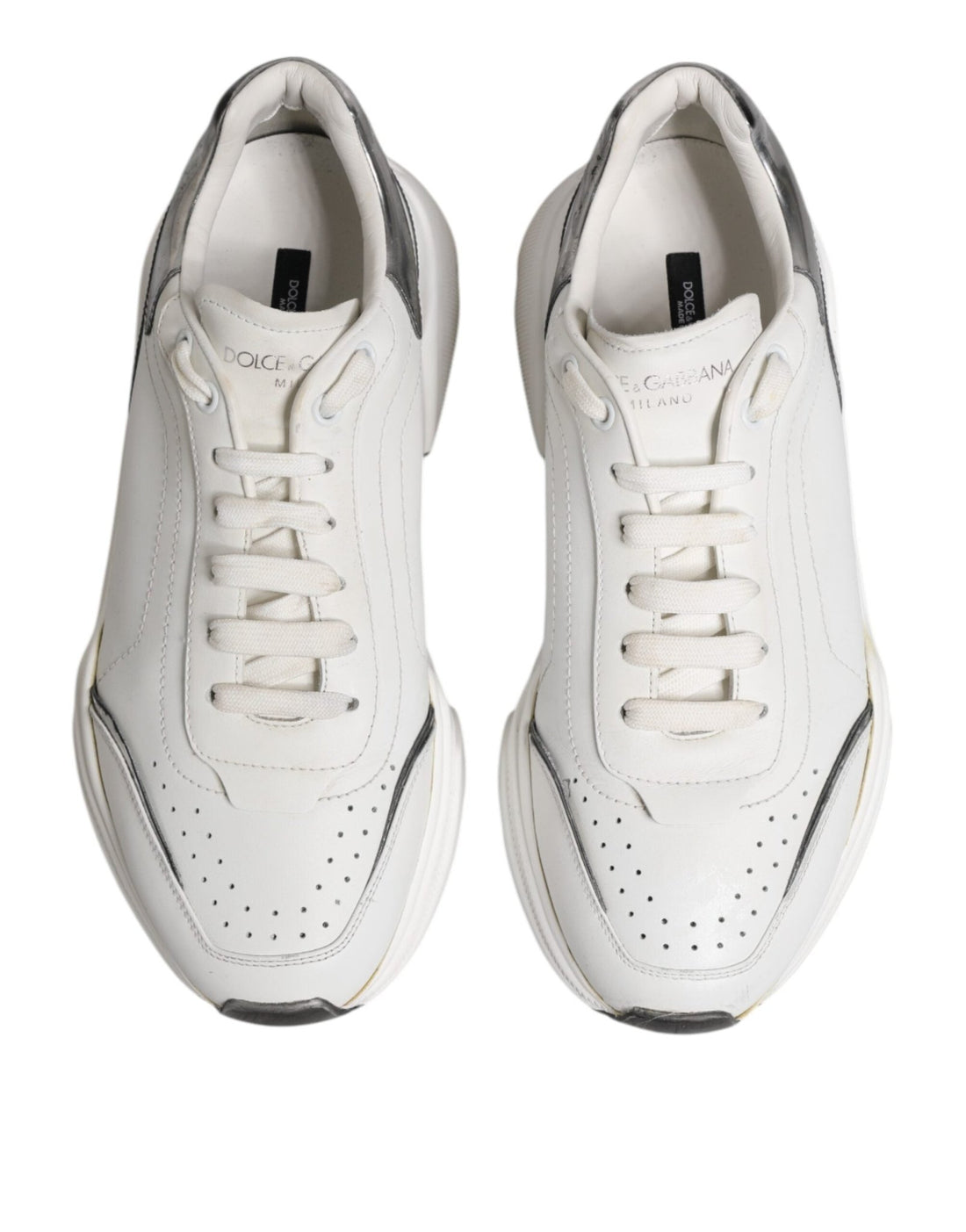 Dolce & Gabbana White Daymaster Leather Low Top Sneakers Shoes - RIMODA