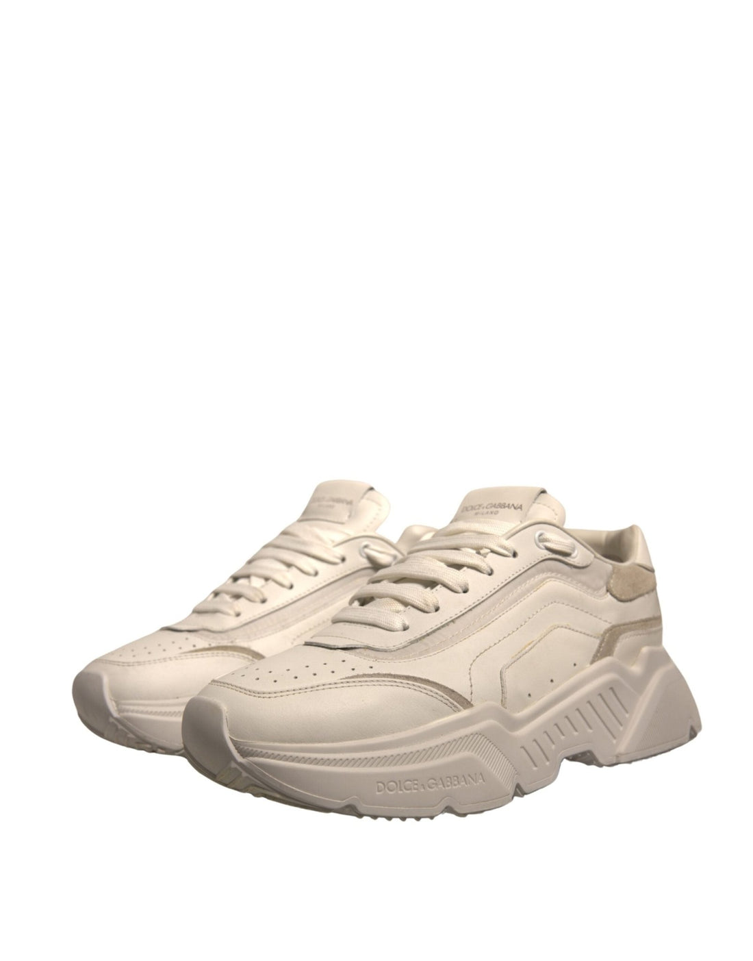 Dolce & Gabbana White Daymaster Leather Low Top Sneakers Shoes - RIMODA