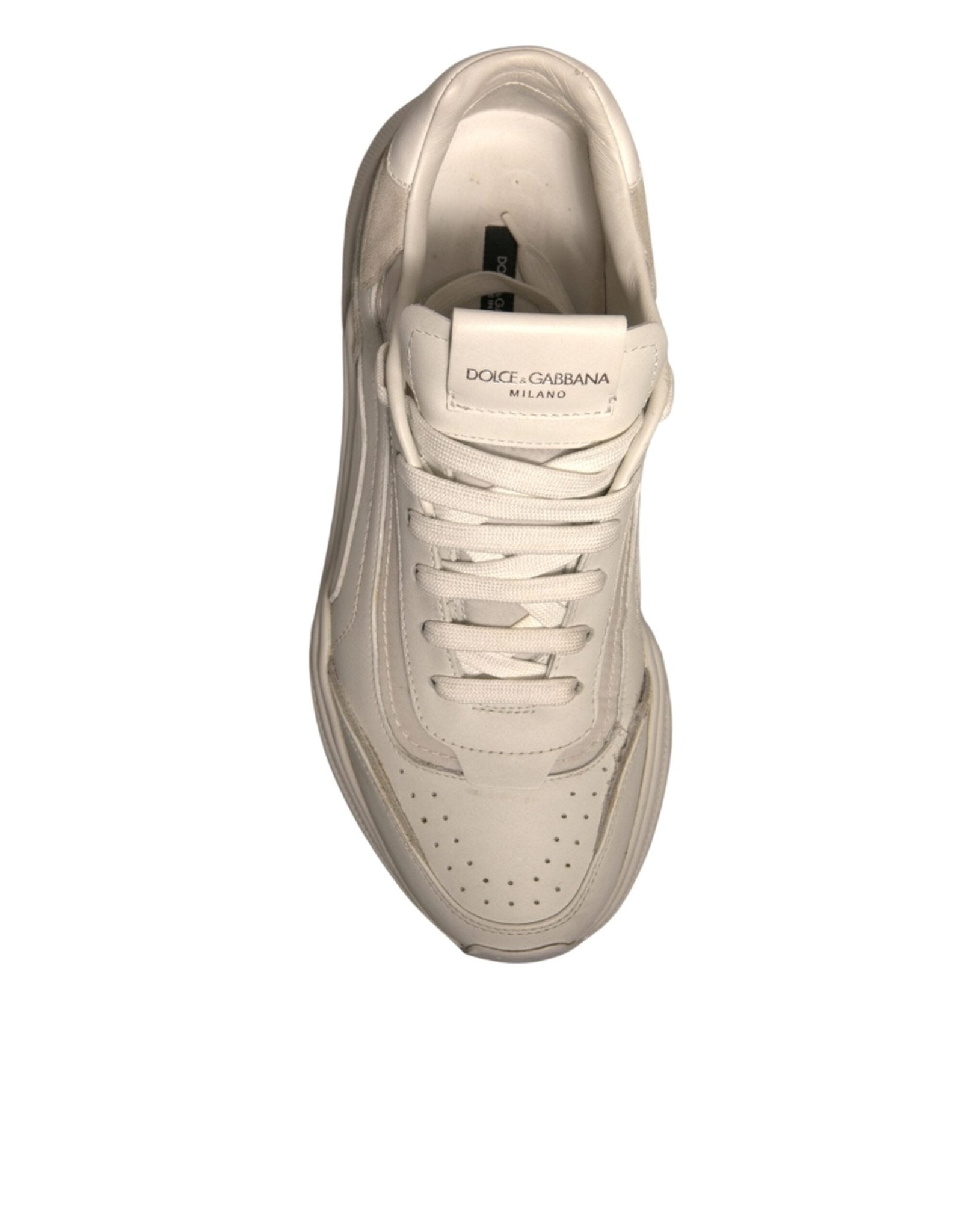 Dolce & Gabbana White Daymaster Leather Low Top Sneakers Shoes - RIMODA