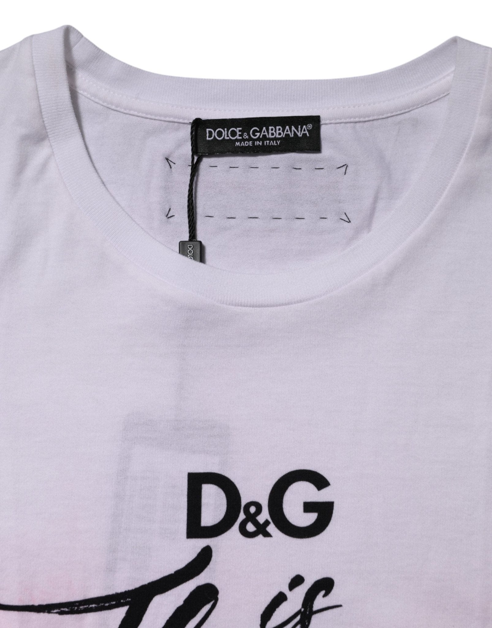 Dolce & Gabbana White D&G Is Flowers Embellished T-shirt - RIMODA
