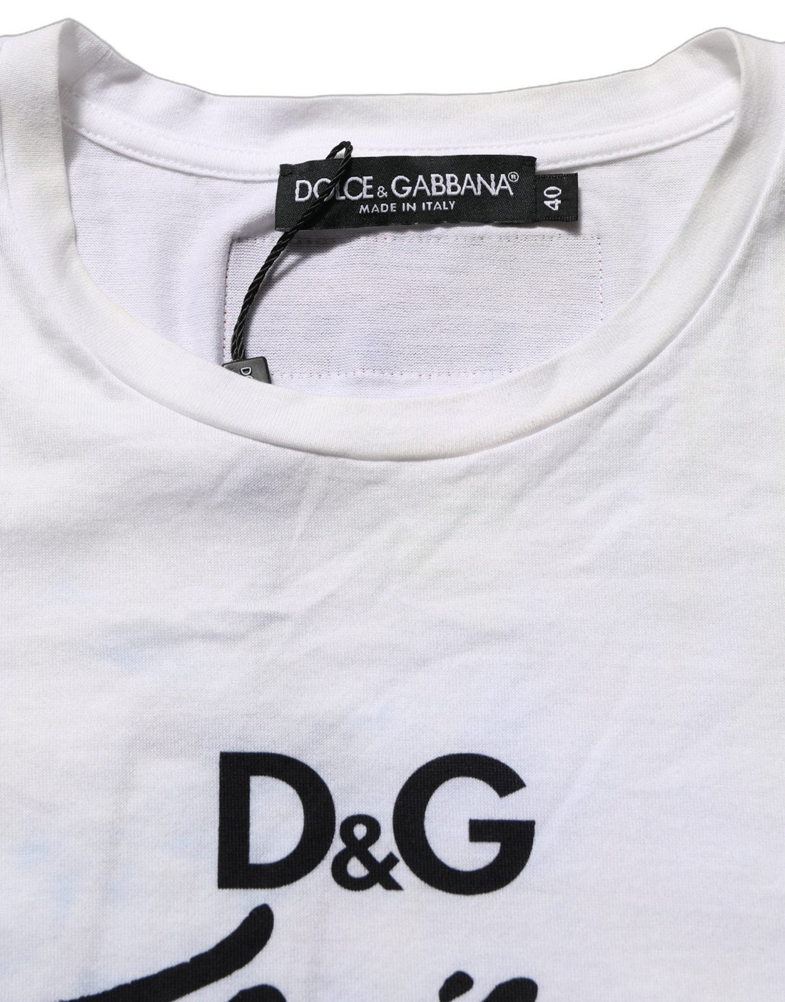 Dolce & Gabbana White D&G is Flowers Print Round Neck T-shirt - RIMODA