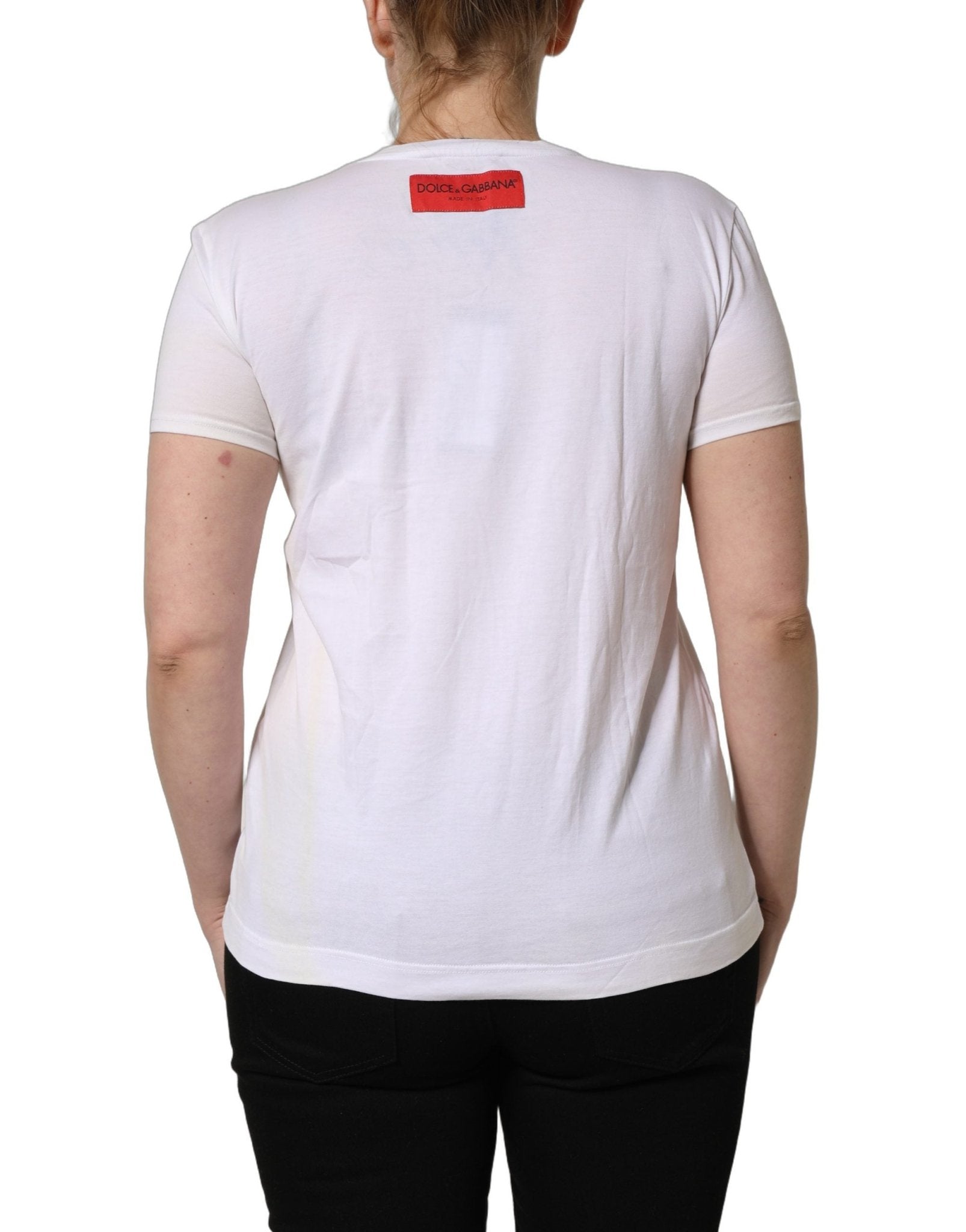 Dolce & Gabbana White D&G is Flowers Print Round Neck T-shirt - RIMODA