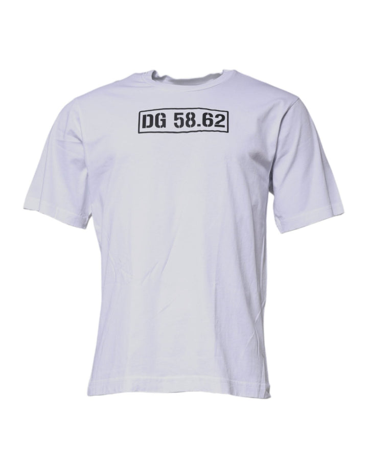 Dolce & Gabbana White DG Logo Cotton Crew Neck T-shirt - RIMODA