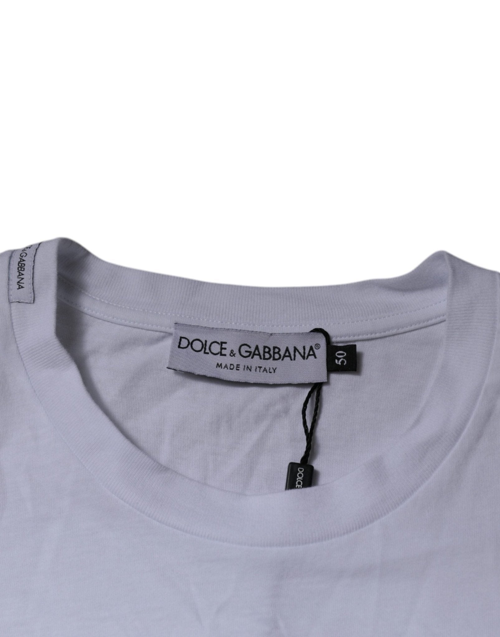 Dolce & Gabbana White DG Logo Cotton Crew Neck T-shirt - RIMODA
