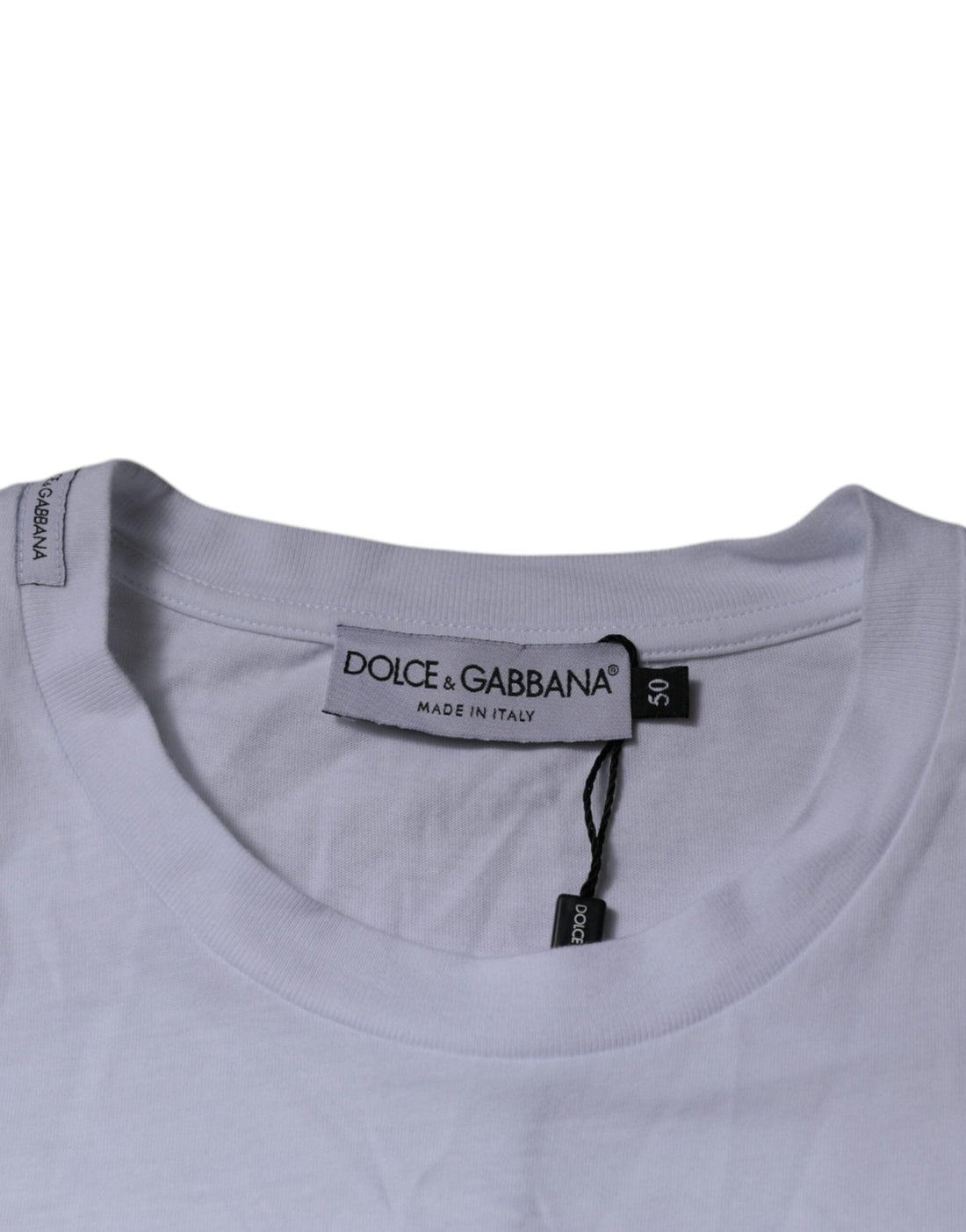 Dolce & Gabbana White DG Logo Cotton Crew Neck T-shirt - RIMODA