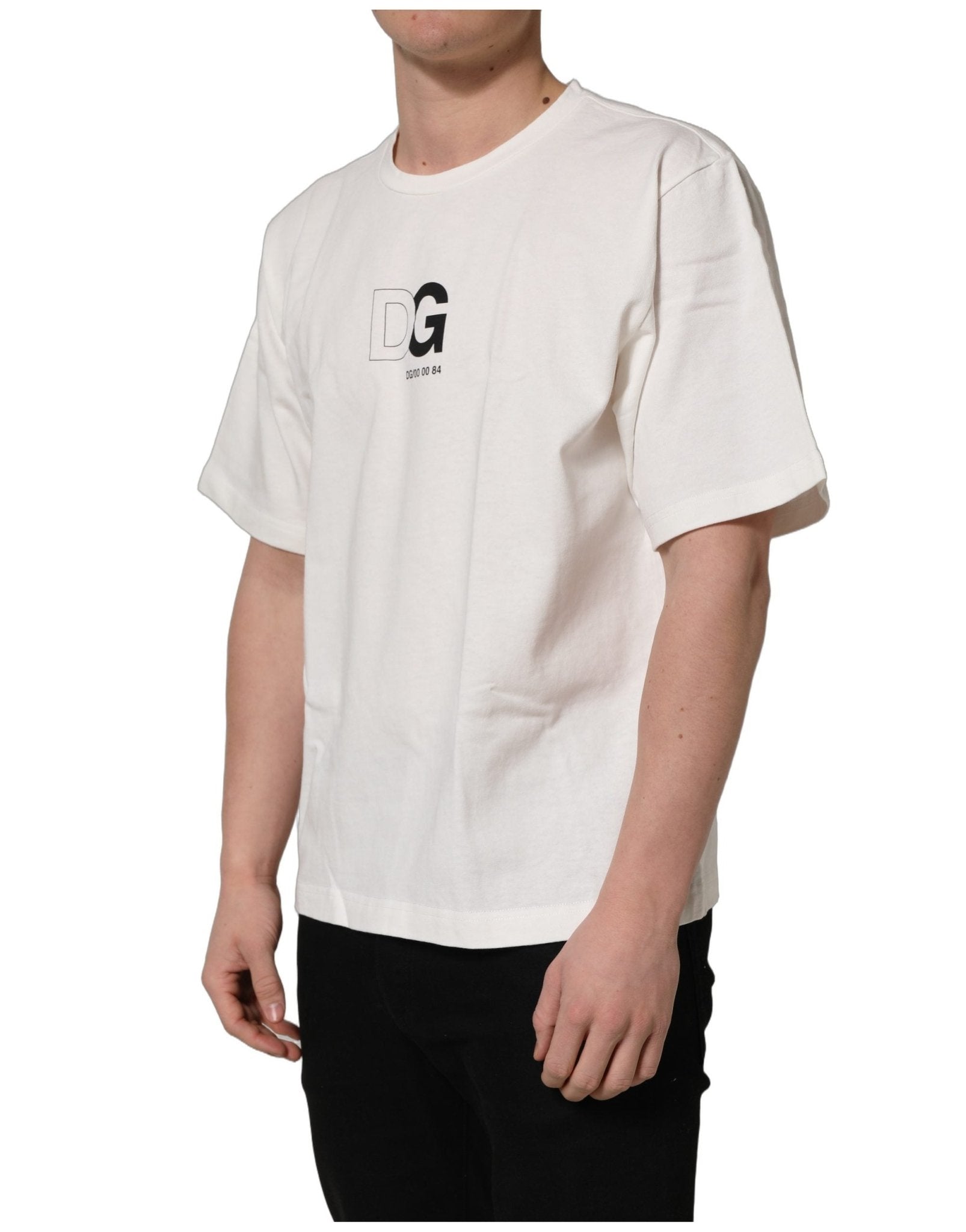 Dolce & Gabbana White DG Logo Crew Neck Short Sleeves T-shirt - RIMODA