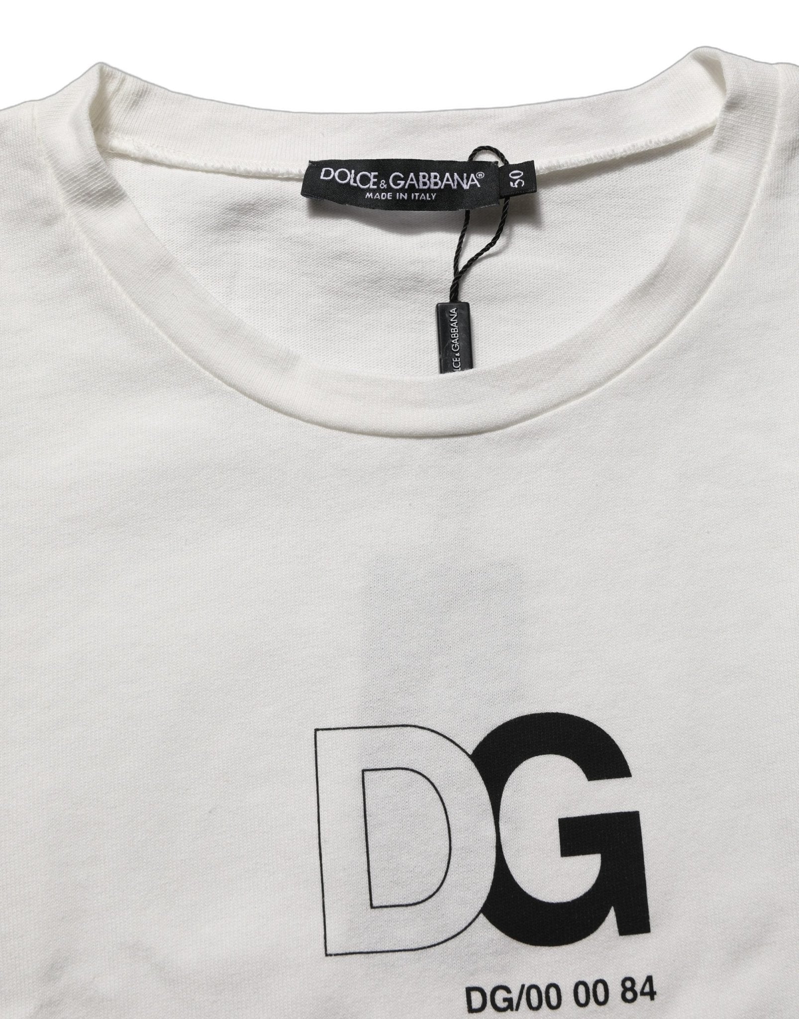 Dolce & Gabbana White DG Logo Crew Neck Short Sleeves T-shirt - RIMODA