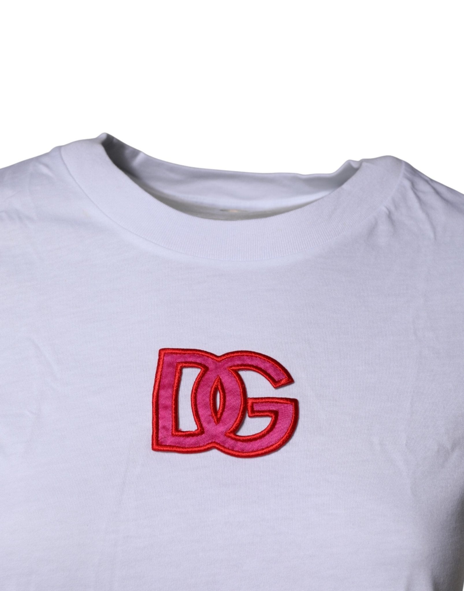Dolce & Gabbana White DG Logo Crew Neck Short Sleeves T-shirt - RIMODA